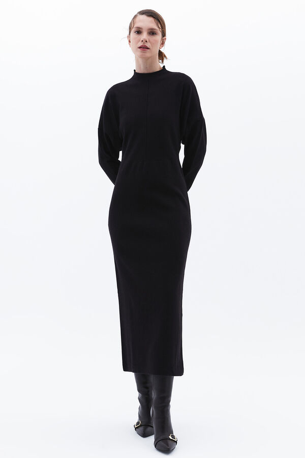 Oxxo Vestido comprido com abertura preto