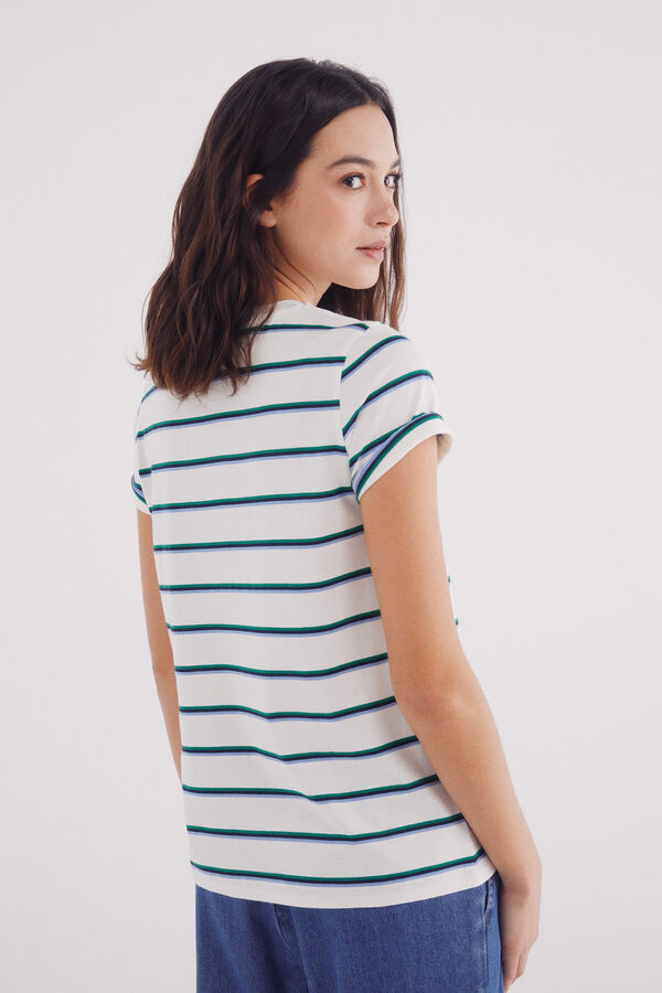 Springfield Camiseta algod&oacute;n botones hombro blanco