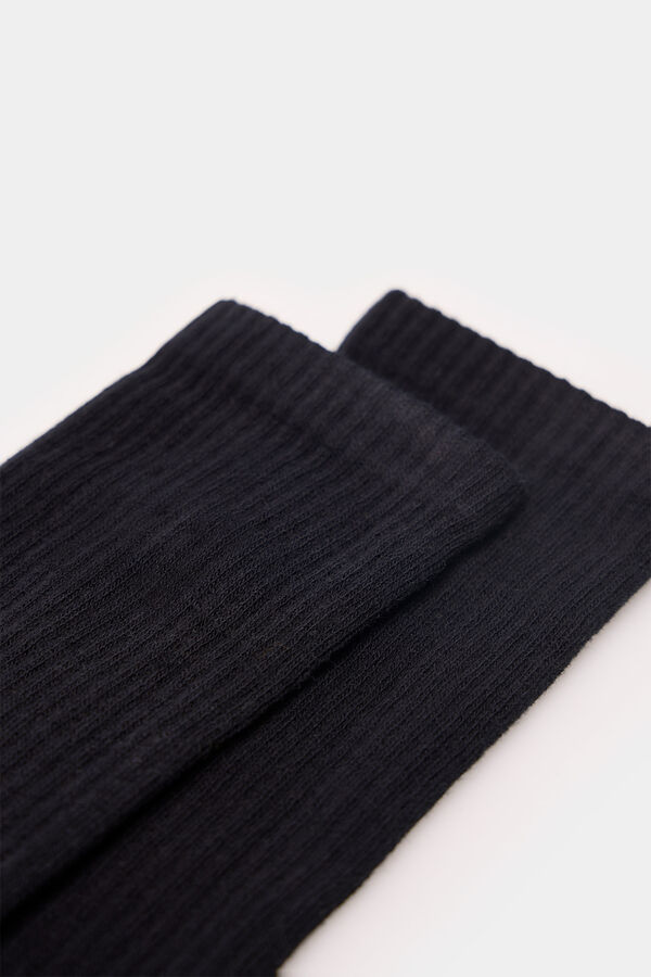 Springfield Calcetín largo canalé negro