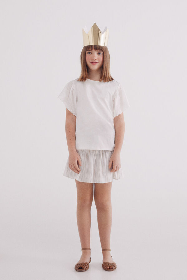 Springfield Kids T-shirt de menina com babados branco