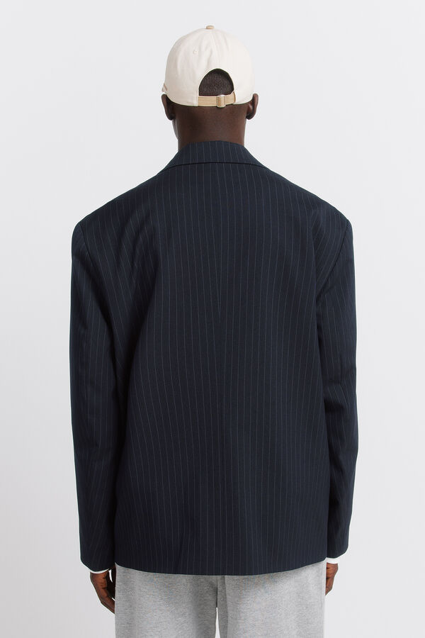 Springfield Blazer de risca diplom&aacute;tica azul