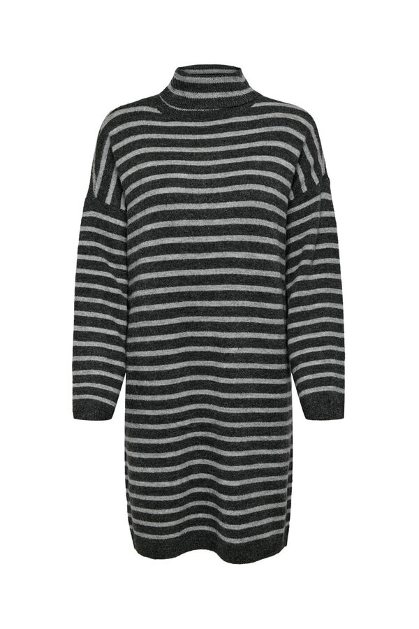 Only Jersey-knit dress with long sleeves cinzento