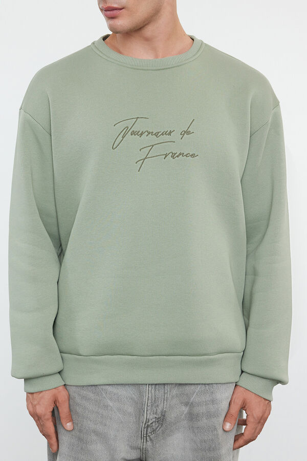 Trendyol Sweatshirt de gola redonda verde