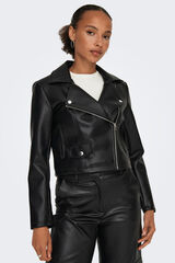 JDY Cazadora de polipiel negro