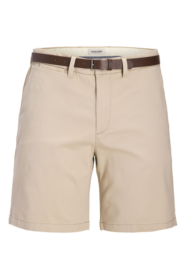 Jack & Jones PLUS Bermudas chino con cintur&oacute;n beige