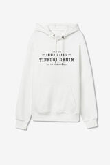 Tiffosi Sweatshirt com capuz e estampado frontal bege