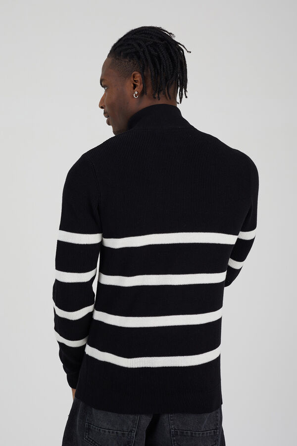 Brave Soul Jersey de punto a rayas negro