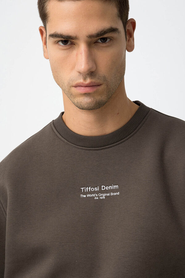 Tiffosi Sudadera con Bordado marr&oacute;n