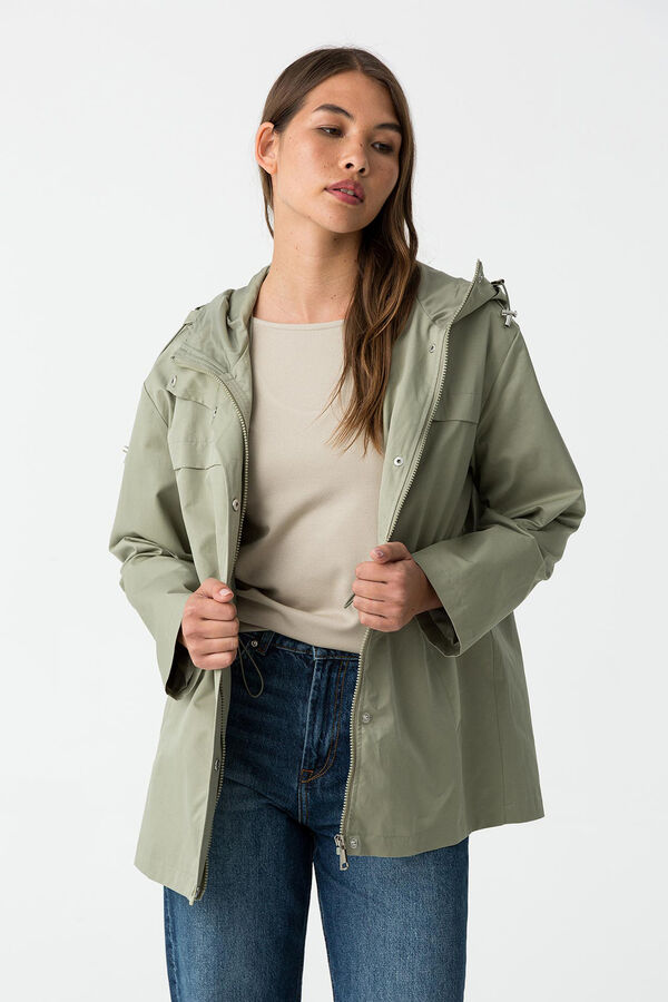 Tiffosi Trench con Capucha verde