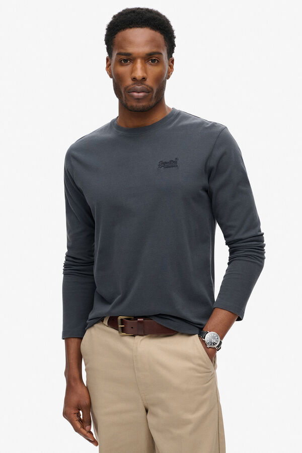 Superdry T-shirt de manga comprida azul