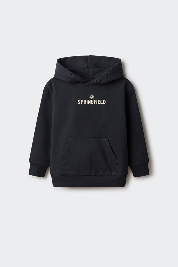 Springfield Kids Sudadera capucha logo ni&ntilde;o azul