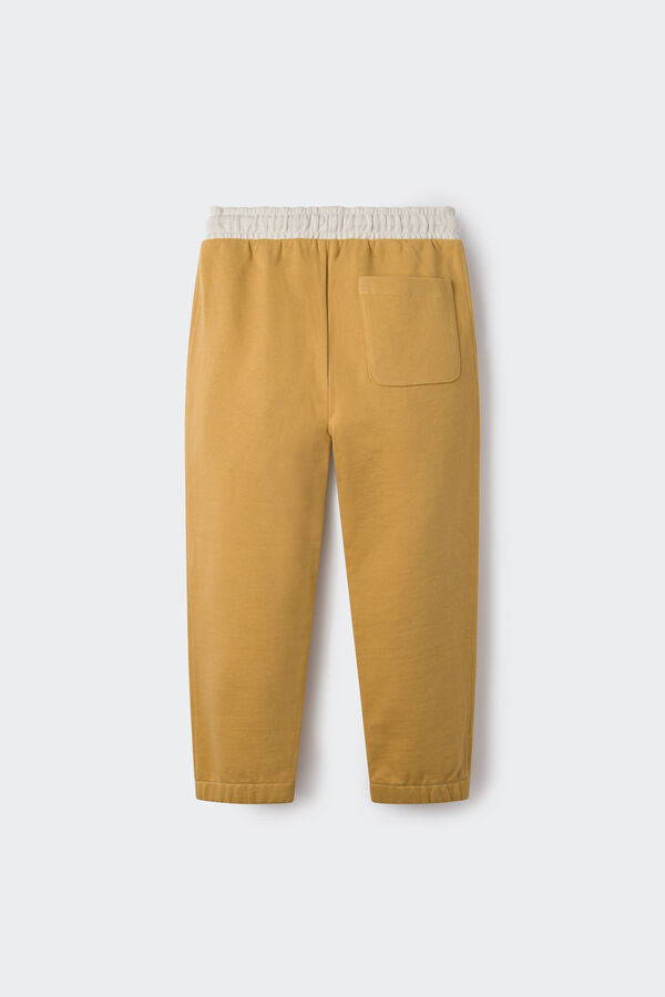 Springfield Pantalón jogger logo niño dorado