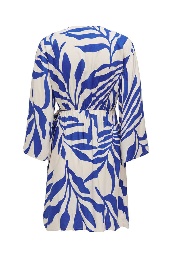 JDY Vestido curto cruzado azul