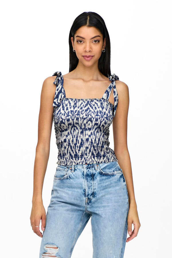 JDY Top al&ccedil;as franzido cinzento