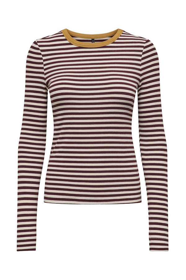 Only Camiseta de rayas manga larga estampado