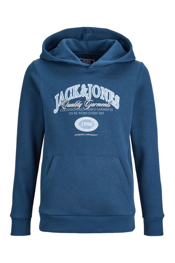 Jack & Jones Junior Sudadera logo con capucha azul