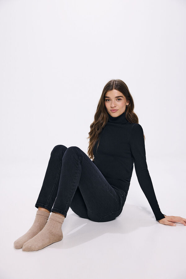 Springfield Jeans slim cropped negro