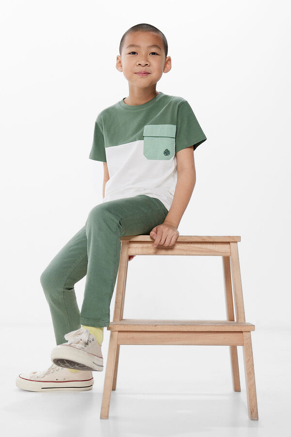 Springfield Kids T-shirt color block bolso menino verde