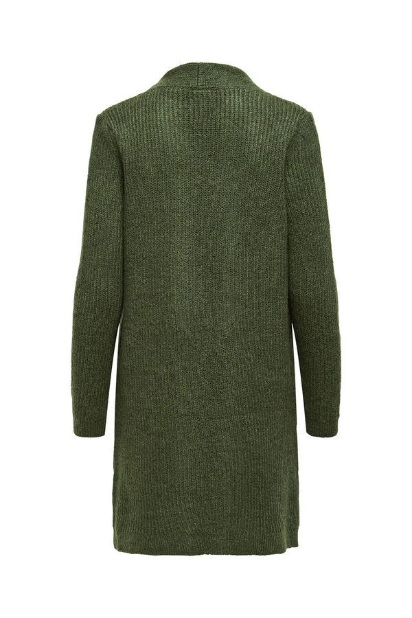 Only Casaco de malha midi com bolsos verde