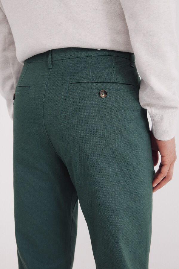 Springfield Cal&ccedil;a cal&ccedil;as chino slim fit com micro estampa verde