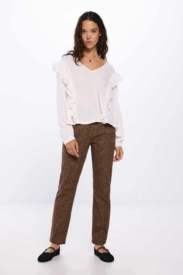 Springfield Jeans com estampado de leopardo azul