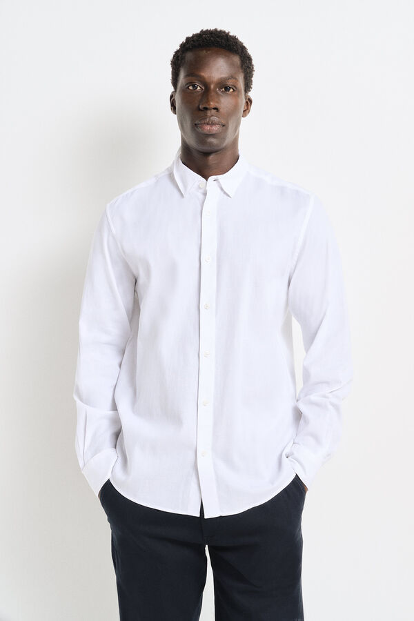 Springfield Camisa social bicolor branco