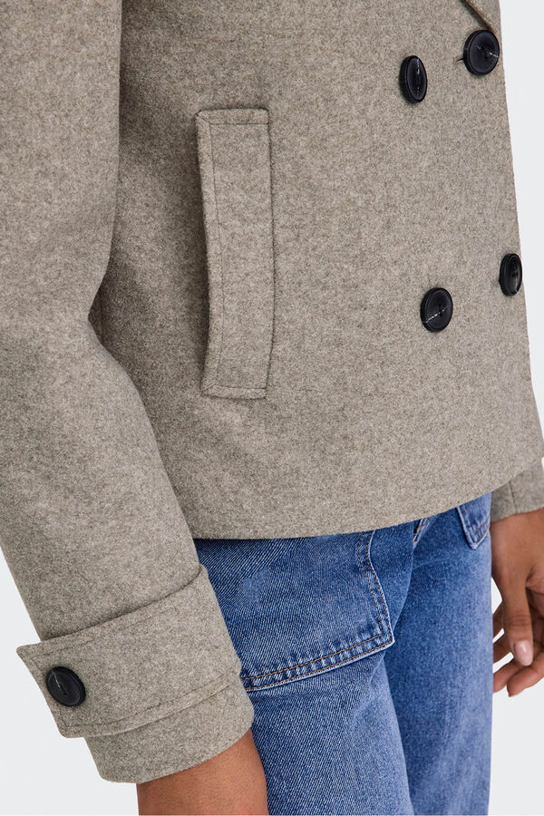 Only Abrigo corto de pa&ntilde;o marr&oacute;n