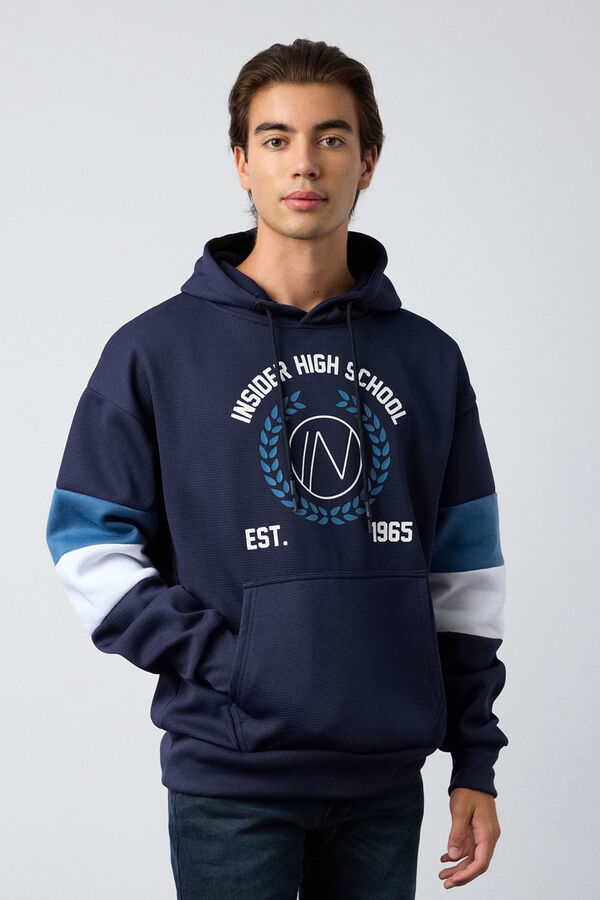 Inside Sweatshirt com bloco colorido azul