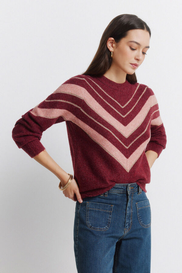 Springfield Camisola Chevron lurex vermelho