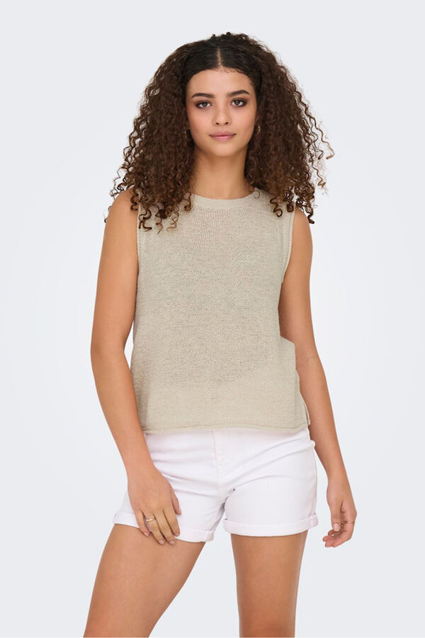 Only Camiseta de malha fina cinzento