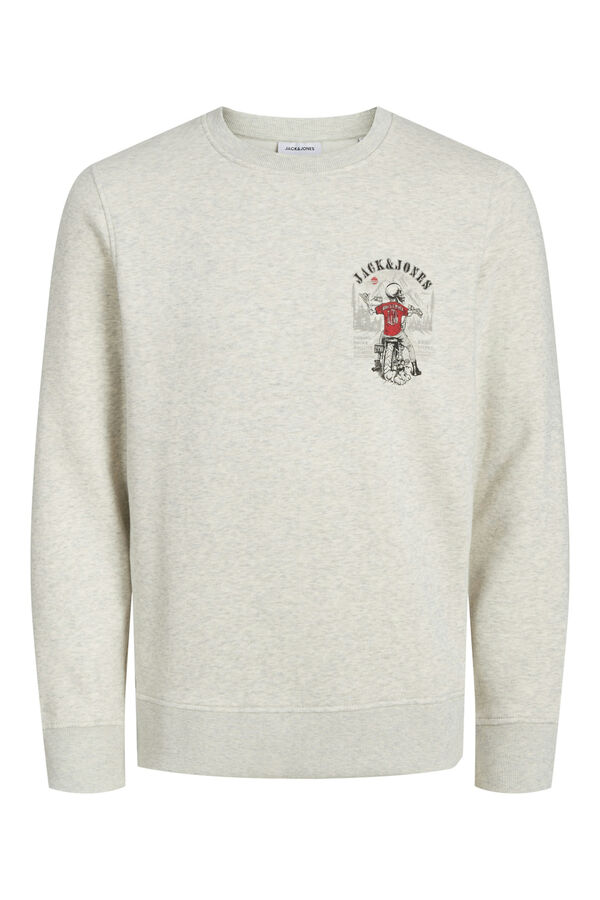 Jack & Jones Sudadera est&aacute;ndar fit print blanco