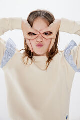 Springfield Kids Sweatshirt folho ombros menina bege