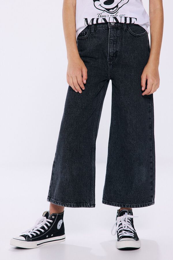 Springfield Kids Pantal&oacute;n denim culotte ni&ntilde;a gris