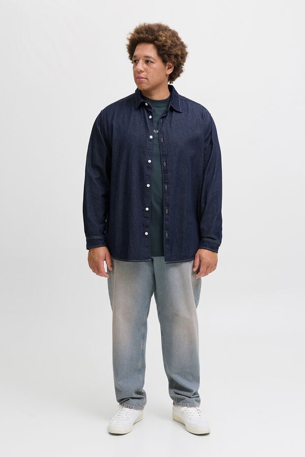 Jack & Jones PLUS Camisa regular fit denim PLUS azul