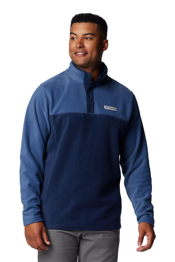 Columbia polar para homem Steens Mountain&trade; II com z&iacute;per e meio fecho azul