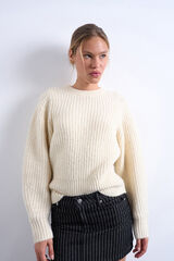Topshop Camisola de malha de manga comprida bege