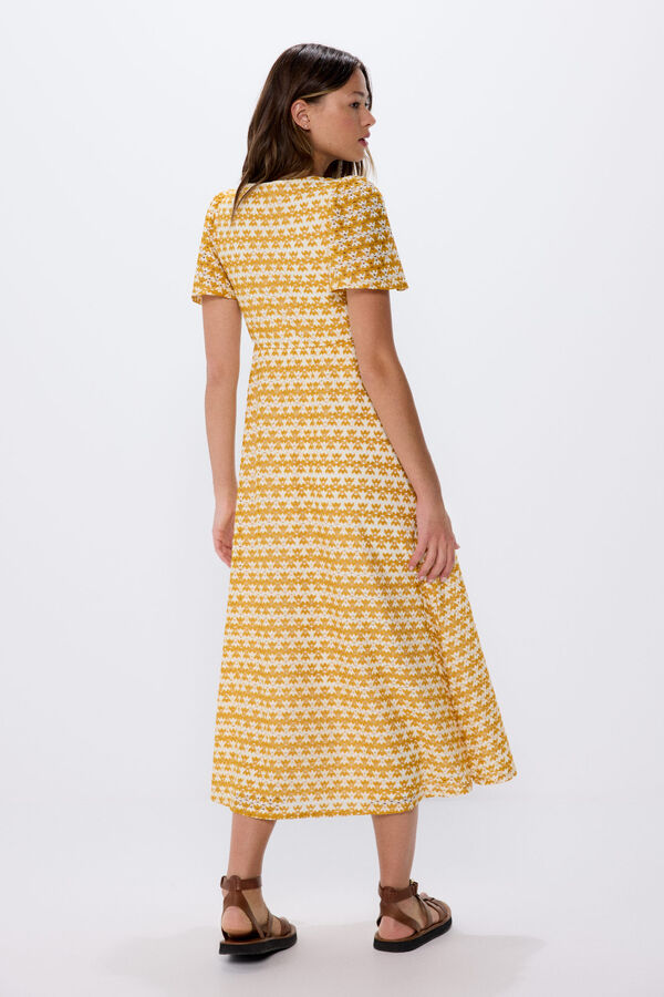 Springfield Vestido midi estructura bicolor amarillo