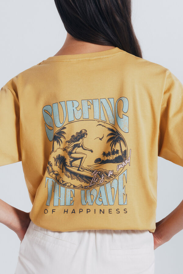 Springfield Camiseta gr&aacute;fica espalda amarillo