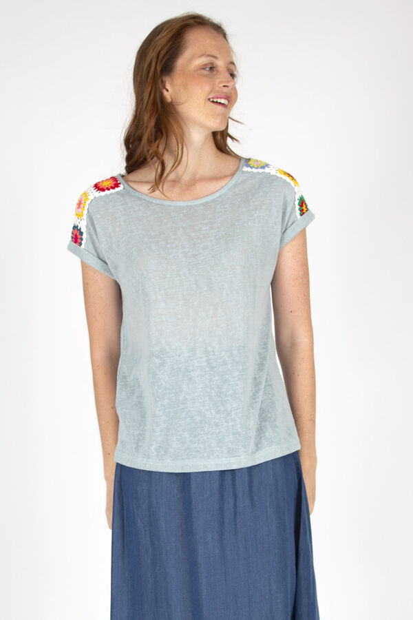 Brave Soul T-shirt de manga curta e crochet azul