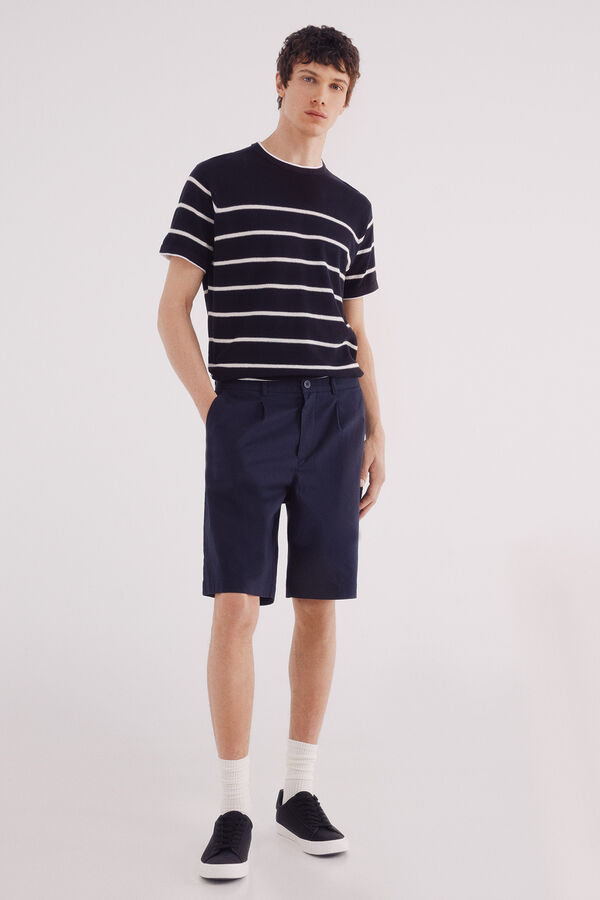 Springfield Jersey riscas manga curta azul