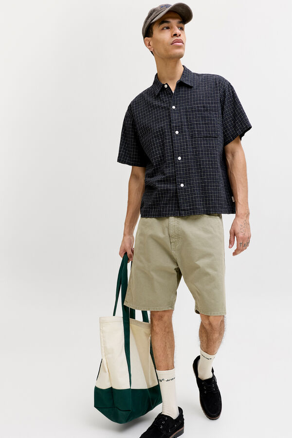 Jack & Jones Bermuda loose de algod&oacute;n kaki