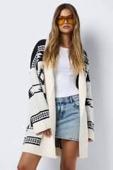 Noisy May Rebeca larga con cuello y estampado &eacute;tnico blanco