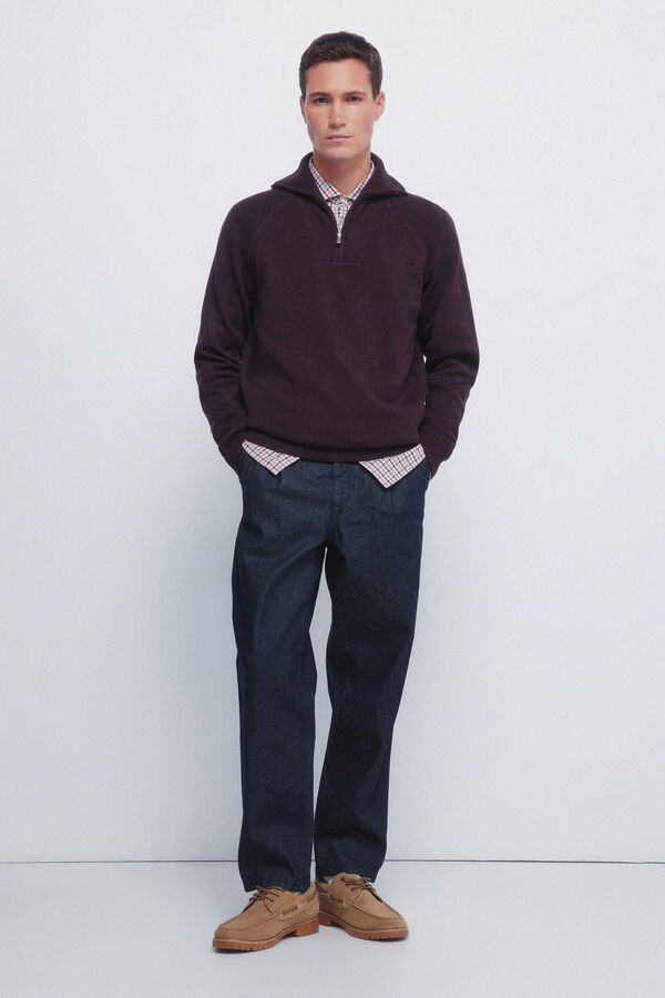 Springfield Jersey moda cuello camionero naranja