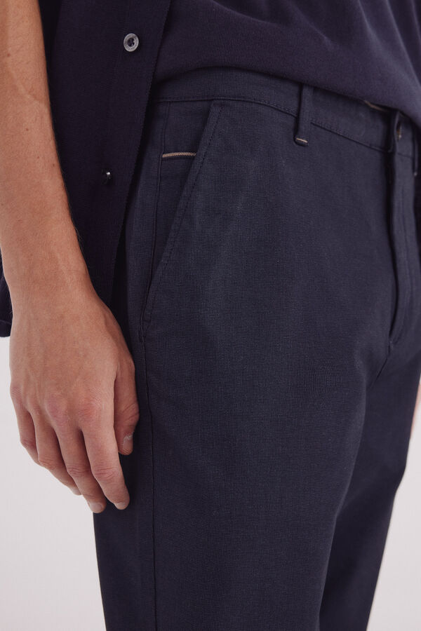 Springfield Pantal&oacute;n chino microestampado slim fit azul