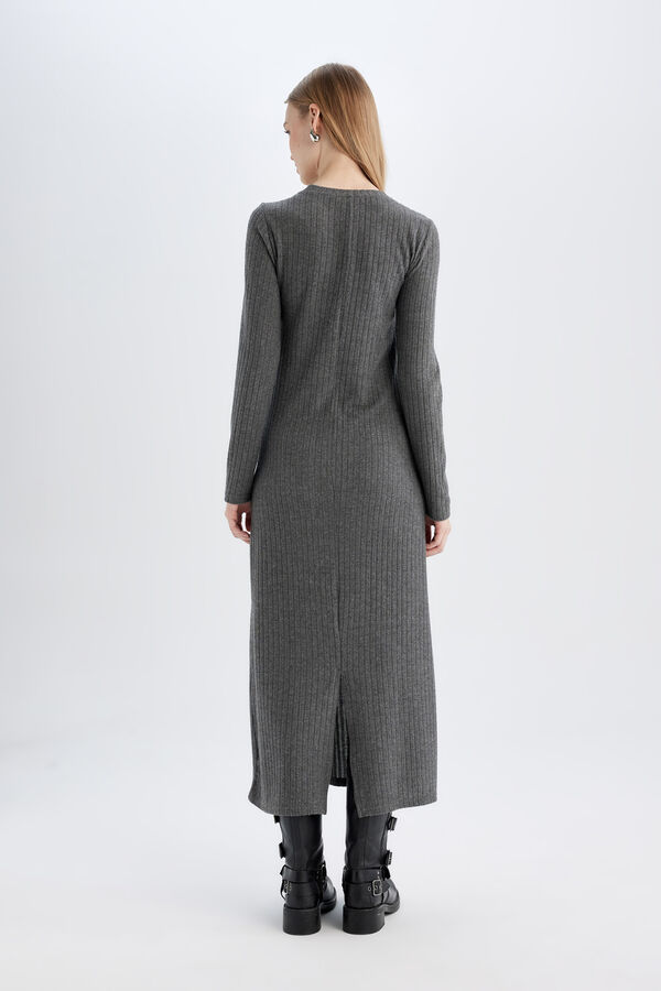 DeFacto Vestido maxi ajustado cinzento