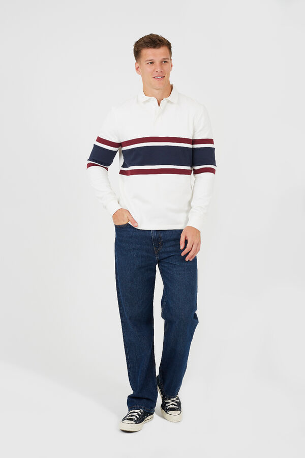 Brave Soul Sudadera cuello polo marfil