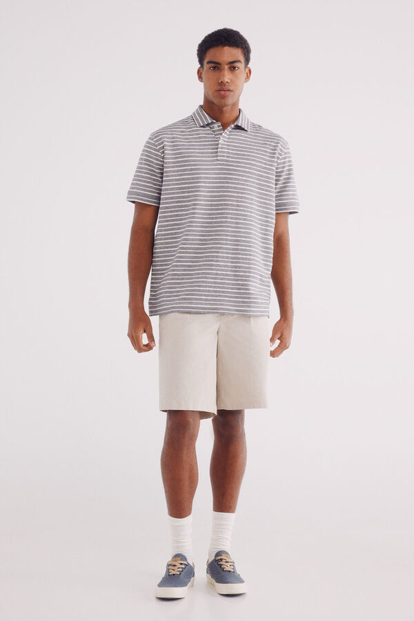 Springfield camisola estruturado com microlistras e regular fit azul