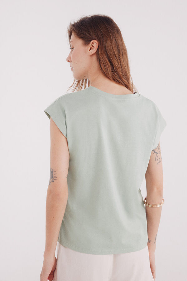 Springfield Camiseta gráfica verde