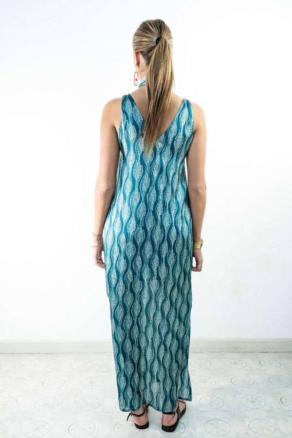 Cul Sac Vestido comprido gola em bico verde