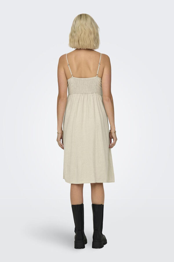 JDY Vestido de lino midi verde